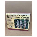 Golf, pewter wine corks