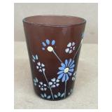 Hand painted purple glass