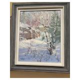 Two harbors Minnesota painting on board signed