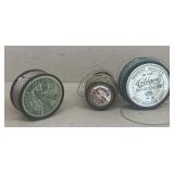 (3) Bait casting line vintage fishing