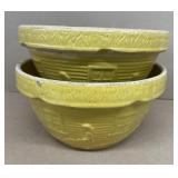 (2) Stoneware Yellow Bowls