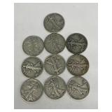 (10) silver half dollars