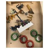 Christmas candle clips, miniature mirrors, vintage