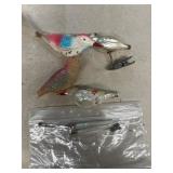 Christmas ornament birds glass