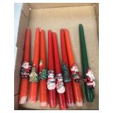 Santa Claus snowman vintage Christmas candles