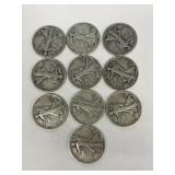 (10) silver half dollars
