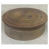Turned Wooden Box, Early, Lidded
