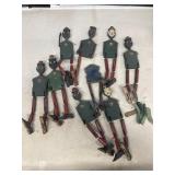 Folk art wooden jointed figures