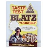 Blatz beer advertising sign cardboard