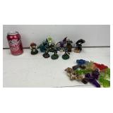 9 Skylanders Toy Figures And Extra Pieces