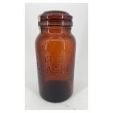 THE LEADER AMBER GLASS JAR
