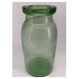 EARLY GREEN WAX SEAL JAR