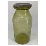 Green Glass Wax Seal Jar with Lid