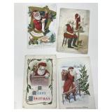 (4) Santa Claus postcards, Early