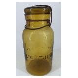 LIGHTNING Amber Quart Jar