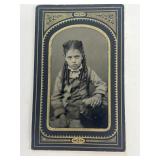 Tin type of young girl w/ orig. holder