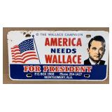 WALLACE for President Plate