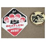 1960s The Beatles collector button with wire