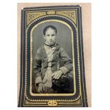Tin  type of girl w/ original paper holder