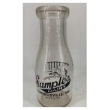 SAMPLEï¿½S DAIRY MILK BOTTLE Connersville IN