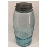 ATLAS MASON 1858 Blue 1/2 gal Jar
