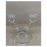 Glass double candle holder
