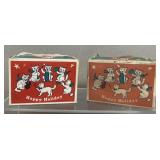 Vintage holiday boxes with cats