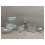 Clear, glass, creamers glass hobnail, Punchbowl