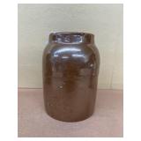 Brown stoneware crock