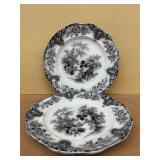 Transfer ware black-and-white plates