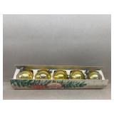 Gold shiny brite Christmas ornaments
