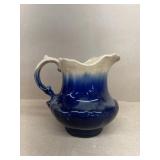 Cobalt, blue and tan pitcher early