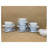 Fire king cup, and saucers