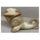 Slag glass fish candy dish