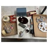 Movie reels, military medal, ducks, miscellaneous