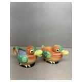 Porcelain duck cream and sugar
