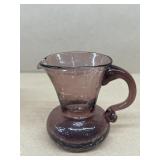 Purple crackle glass pitcher