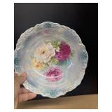 Hand painted rose vegetable bowl