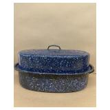 Cobalt blue white speckled granite wire roaster