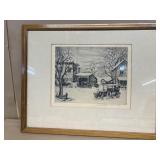 Signed pencil drawing