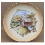Hand painted covered Bridge plate painted by