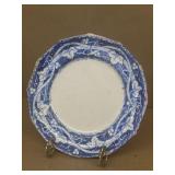 Early hanpainted blue white plate
