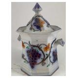 GAUDY IRONSTONE COVERED JAR