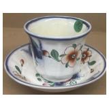 Gaudy Welch Handleless Cup & Saucer