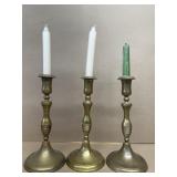 Antique brass candleholders
