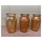 Carnival glass vases