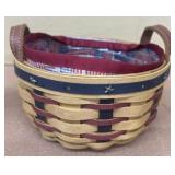 2003 longaberger red white blue basket
