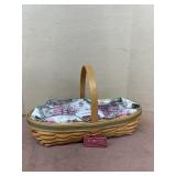 2001 longaberger basket with protector liner, a