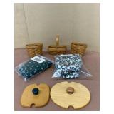 Longaberger baskets, liners, and extra lids