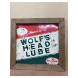 Wolf head lube, advertising sign